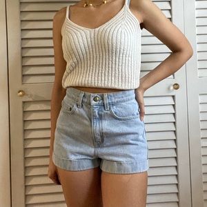 High waist denim shorts